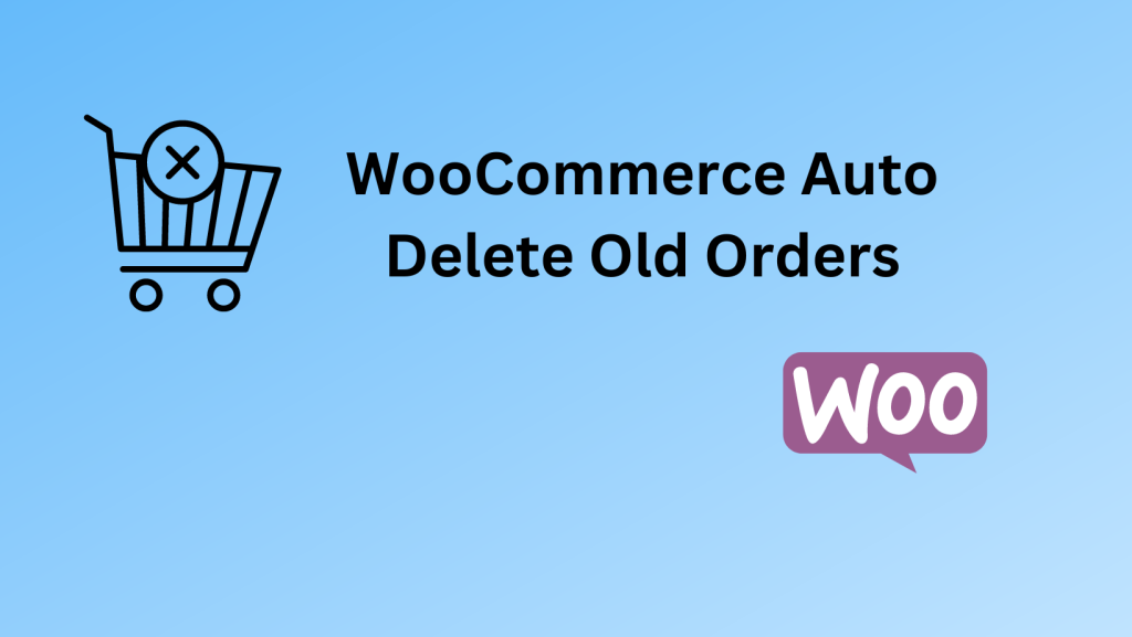 Graphic showing a shopping cart icon with a delete symbol and WooCommerce logo.