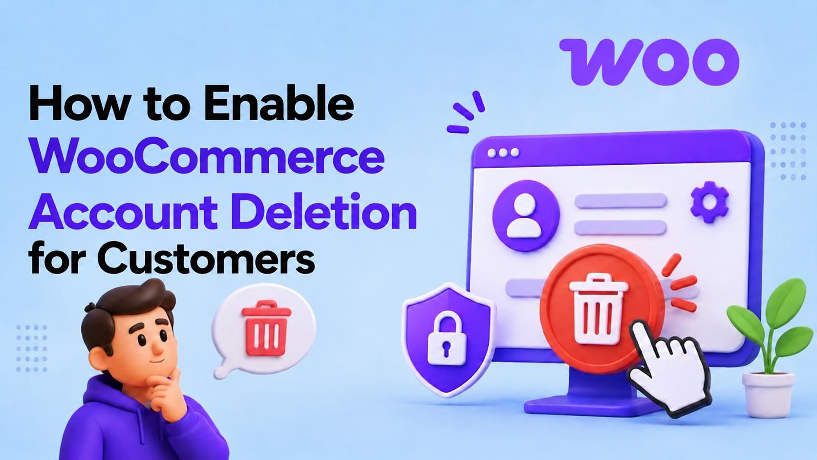 banner of woocommerce account deletion
